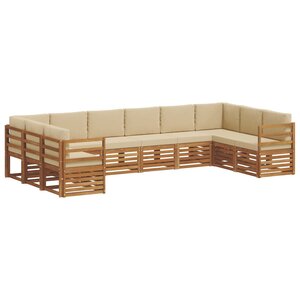 vidaXL Ensemble de canapé d'angle avec coussin 10 Pièces Naturel et Beige
