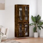 vidaXL Buffet haut Chêne fumé 69 5x34x180 cm Bois d'ingénierie