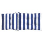 vidaXL Coussin d'extérieur 2 Pièces Bleu et Blanc 120 x 50 x 7 cm Tissu