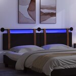 vidaXL Tête de lit suspendue Avec lumière LED Noir PU antique
