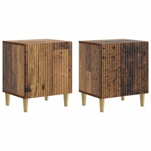 vidaXL Cabinet de chevet 2 Pièces Bois ancien 43 x 34 5 x 50 cm