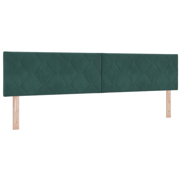 vidaXL Têtière LED design blocs diamants vert foncé 200 cm en velours
