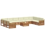 vidaXL Ensembles de canapés avec coussin 11 Pièces Naturel et Crème