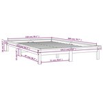 vidaXL Cadre de lit Marron miel 150x200 cm Bois pin massif Très grand