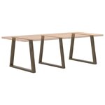 vidaXL Pieds de table à manger en forme de V  3 pièces  acier naturel  90 x (72-73 3) cm