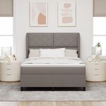 Lit Box Spring vidaXL avec Matelas - Taupe  140x190 cm  Tissu