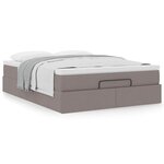 VidaXL Cadre de lit ottoman avec matelas taupe 140x200 cm tissu