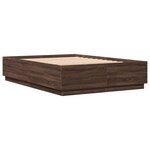 vidaXL Cadre de lit avec LED sans matelas chêne marron 140x200 cm