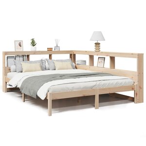 vidaXL Lit bibliothèque sans matelas 160x200 cm bois massif de pin