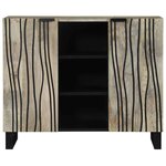 vidaXL Buffet Blanc 90 x 33 x 75 cm bois de manguier massif