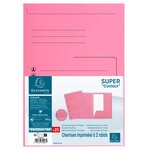 Paquet De 25 Chemises 2 Rabats Super 210 Contact - 24x32cm - Rose - X 5 - Exacompta