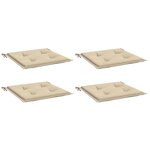 vidaXL Coussins de chaise jardin lot de 4 beige 40x40x4cm tissu oxford