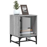 vidaXL Table de chevet avec porte en verre sonoma gris 35x37x50 cm