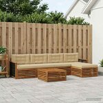 vidaXL Ensemble de canapés d'extérieur 6 Pièces Naturel et Beige