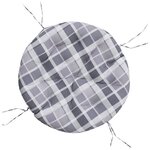 vidaXL Coussin rond motif à carreaux gris Ø 100 x11 cm tissu oxford