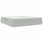 vidaXL Lit avec rangement et matelas Gris clair 200 x 200 cm Velours