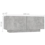 vidaXL Table de chevet gris béton 100x35x40 cm bois d'ingénierie