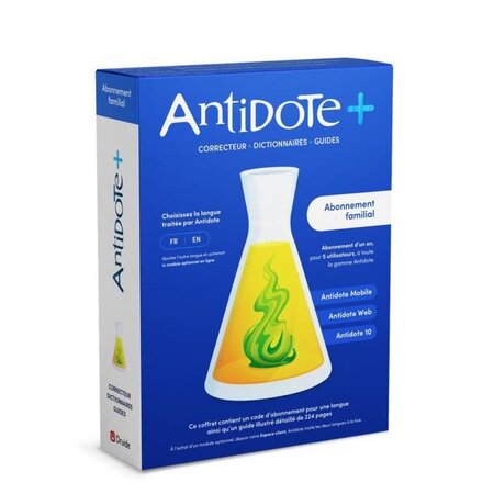 Antidote+ Familial - Abonnement 1 an - 5 utilisateurs - Correcteur et dictionnaires pour le français ou l'anglais