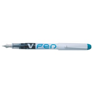 Stylo plume jetable effaçable v-pen pointe moyenne turquoise x 12 pilot