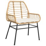 vidaXL Ensemble à manger jardin coussins 9Pièces marron poly rotin verre
