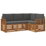 vidaXL Ensemble de canapés d'extérieur 4 pc Naturel et Anthracite