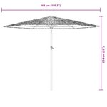 vidaXL Parasol de jardin avec LED et mât en acier marron 268x268x226cm