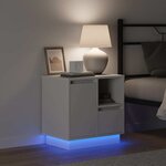 vidaXL Cabinet de chevet avec tiroir 2 Pièces Blanc 50 x 34 5 x 50 cm.