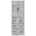 vidaXL Ensemble de Meubles 2 Pièces Gris béton 66 x 34 5 x 87 cm