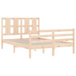 vidaXL Cadre de lit avec tête de lit 120x200 cm bois massif