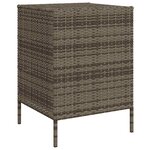 vidaXL Armoire de rangement de jardin et 3 tiroirs gris résine tressée