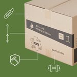 Pack and Move - Lot de 50 Cartons Déménagement à Hauteur Modulable - 50 x 40 x 20-30 cm - Poignées Renforcées - 2 Adhésifs Offerts