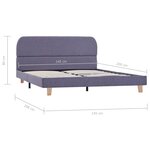 vidaXL Cadre de lit Gris clair Tissu 140x200 cm