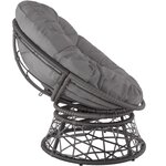 Tectake Fauteuil papasan en rotin Gargano  - gris