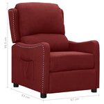 Vidaxl fauteuil inclinable rouge bordeaux tissu