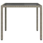 vidaXL Table de jardin 90x90x75 cm Verre trempé et résine tressée Gris