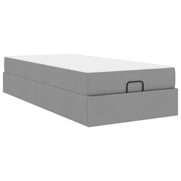 vidaXL Cadre de lit avec matelas avec matelas 2 Pièces Gris clair tissu
