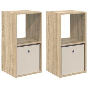 vidaXL Table de chevet 2 pc Chêne Sonoma 35 x 32 x 68 5 cm