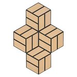 10 panneaux muraux hexagonaux bois naturel 30x26 cm