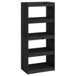 vidaXL Bibliothèque/Séparateur de pièce Noir 60x30x135 5 cm Pin massif