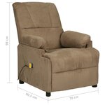 vidaXL Fauteuil de massage taupe tissu microfibre