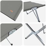vidaXL Lit de camping pliable avec sac de transport  gris  en tissu Oxford 600D.