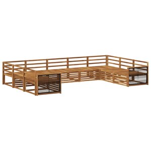 vidaXL Ensemble de canapés d'extérieur 9 Pièces Naturel