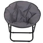 Loveuse fauteuil rond de jardin fauteuil lune papasan pliable grand confort 80l x 80l x 75h cm grand coussin fourni oxford gris