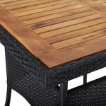 vidaXL Ensemble à manger de jardin 5 Pièces Résine tressée et acacia Noir