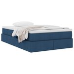 vidaXL Lit avec rangement et matelas Bleu 120 x 200 cm Polyester