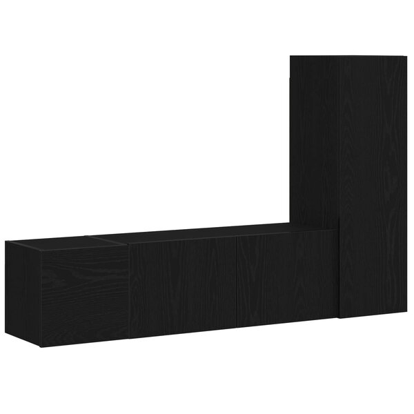 vidaXL Ensemble meuble TV 3 Pièces Chêne noir 130 5 x 30 x 140 cm