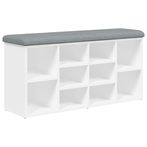 vidaXL Banc à chaussures Blanc 102x32x50 cm Bois d'ingénierie