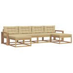 vidaXL Ensemble de canapés d'extérieur 6 Pièces Blanc et Beige