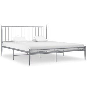 vidaXL Cadre de lit sans matelas gris métal 180x200 cm