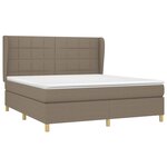 vidaXL Sommier à lattes de lit avec matelas Taupe 160x200 cm Tissu